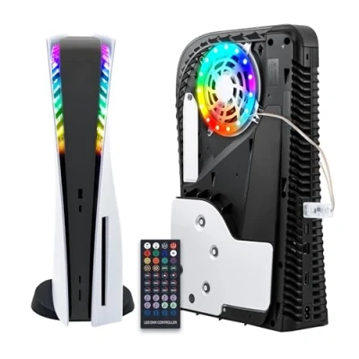 Image de Mcbazel PS5/PS5 Slim console RGB LED Lighting Strip, Strip Light Décoration lumineuse Compatible avec la PS5 Digital et UHD Disk Edition Télécommande