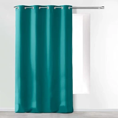 Afbeelding van douceur d&#039;Intérieur Gordijn met ogen (140 x 260 cm), Absolu Blauw, Microvezel