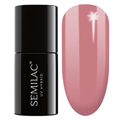 Afbeelding van Semilac Gelnagellak, semi permanent, UV, 818, bruin, roze, 7 ml