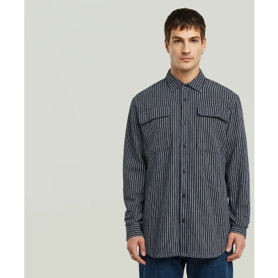Afbeelding van G STAR Overhemd, Heren, Maat: Large, Rinsed rope stripe