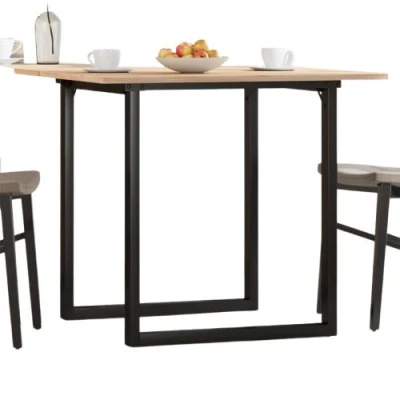 Afbeelding van vidaXL Eettafel O frame 90x90x75 cm massief grenenhout en gietijzer