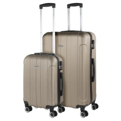 Afbeelding van ITACA trolley koffers, ABS Harde buitenbekleding, bestendig en licht. Telescopische handgreep, 2 handvatten, 4 wielen. Geïntegreerd slot. Lage kosten, klein, gemiddeld, groot, Champagne