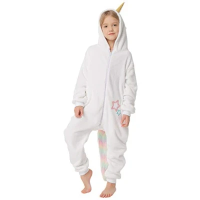 Afbeelding van corimori 1851 (verschillende modellen), rompertje voor kinderen, overall pyjama jongens en meisjes, Kigurumi Animal, Mia the eenhoorn, maat 6 8 jaar, de eenhoorn (wit), jaar (lengte 110 130 cm)