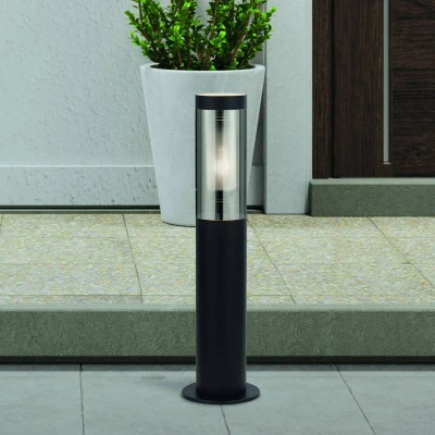 Afbeelding van Sokkellamp, IP44, zwart, hoogte 45 cm, metaal