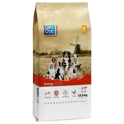 Afbeelding van Carocroc Energy Vlees&amp;Gevogelte&amp;Rijst Hondenvoer 12.5 kg