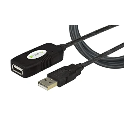 Afbeelding van Actieve USB verlengkabel 10 meter 2.0 (100% koper, Daisy chaining tot 30 meter)