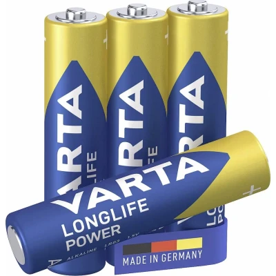 Afbeelding van Varta Batterij Alkaline, Micro, AAA, LR03, 1.5V Longlife Power, Krimpfolie (4 pack)