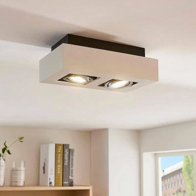 Afbeelding van Arcchio plafondlamp 2lichts aluminium H: 8.5 cm GU10 wit