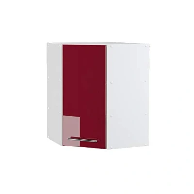 Afbeelding van Vicco Hoek hangkast Fame Line, Bordeauxrode hoogglans/Wit, 57 cm