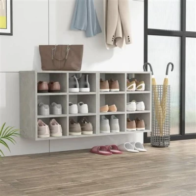 Afbeelding van Schoenenkasten 2 st 52,5x30x50 cm betongrijs