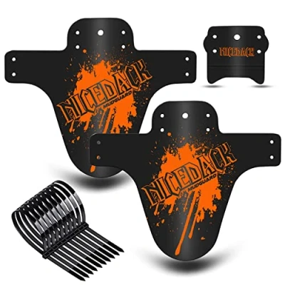 Afbeelding van NICEDACK MTB Mudguard spatbord 2 stuks Mud Guard achter en voor schraper spatbescherming (spatbord A, oranje)
