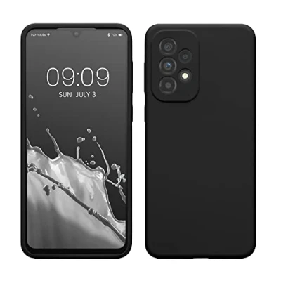 Afbeelding van kwmobile telefoonhoesje geschikt voor Samsung Galaxy A33 5G Hoesje met siliconen coating Smartphone case in mat zwart