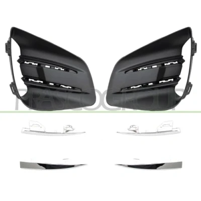 Afbeelding van PRASCO RN3322135 Bumper Grill met gaten voor sier /stootlijst, Zonder gat(en) mistlampen Links voor, Rechts Korrelig