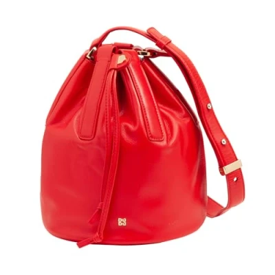 Afbeelding van DUDU Borsa a Secchiello Donna in Pelle Grande Con Tracolla Regolabile e Chiusura Coulisse Elegante, Spaziosa Pratica per USO Quotidiano Occasioni Speciali Rouge flamme