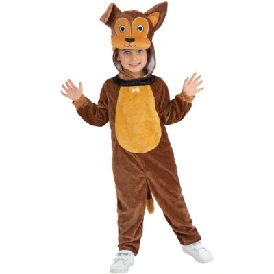 Afbeelding van Peuter Hondenkostuum, bruin, met capuchon jumpsuit, (T2)