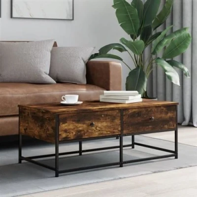 Image de vidaXL Table basse chêne fumé 100x51x40 cm bois d&#039;ingénierie
