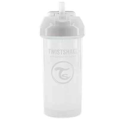 Image de Twistshake Gobelet Bébé avec Paille 360ml Bouteilles D&#039;eau pour étanches Anti Déversement Enfant Apprentissage Bebe sans BPA Tasse Blanc