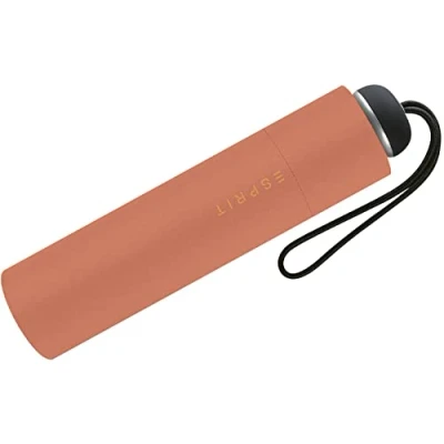 Afbeelding van Esprit Kleine handmatige opvouwbare paraplu voor dames, mini aluminium licht, maat 23 cm, Grijs, oranje