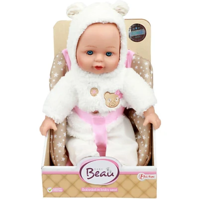 Afbeelding van Baby Beau Babypop in Poppenzitje, 33cm