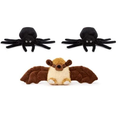 Afbeelding van Zappi Co Zacht en Knuffelig Pluchen Dier voor Kinderen Ideaal Knuffelvriendje Pasgeborenen (12 15 cm) (2 Spinnen + Vleermuis)