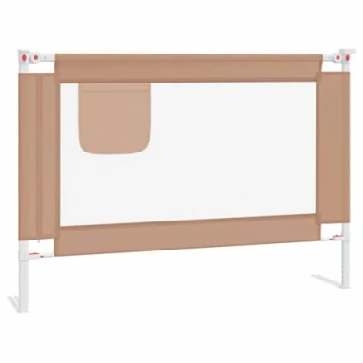 Image de vidaXL Barrière de sécurité lit enfant Taupe 90x25 cm Tissu10216