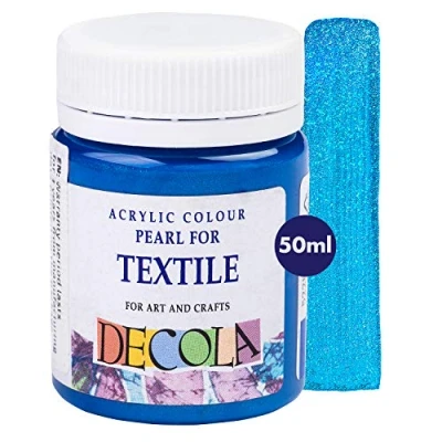 Afbeelding van Decola Textielverf blauw glitter 50ML met hoog pigmentgehalte Gemaakt door Nevskaya Palitra