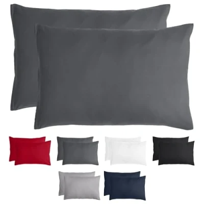 Afbeelding van Komfortec Set van 2 Premium Kussenslopen 40x60 cm Superzachte Kussenhoes 100% Geborsteld Polyester 120g/m² Antraciet
