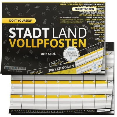 Afbeelding van DENKRIESEN City Land Full Post Do It Yourself Edition River Reissued for On the Go DIN A4 Format, Game Pad Block Guaranteed, Per Round 8 Terms 2 Minutes
