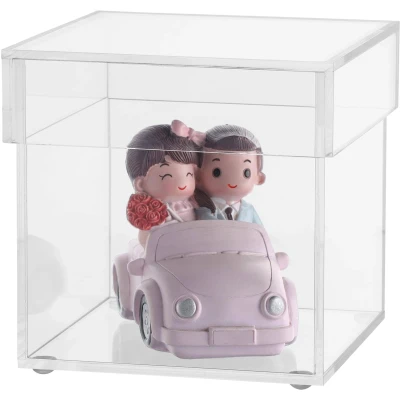 Afbeelding van Belle Vous 5 Zijdige Acryl Display Doos 10 x 10,5 cm Doorzichtig Kleine Displaydoos voor Huis, Museum of Huwelijk Vaas Opslag, Vertoon, Sieraden en Geschenk