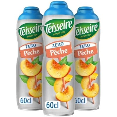 Afbeelding van 3 x 0,6 cl perziksiroop 0% suiker Teisseire