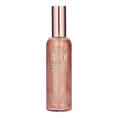 Afbeelding van Coco &amp; Eve Antioxidant Glow Shimmer Body Oil Lichte huidverheldering met natuurlijke glitter, antioxidanten voor een glanzende, hydraterende en gezonde glans (100 ml)
