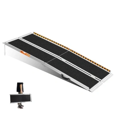 Afbeelding van gardhom Rolstoelhelling 183 x 79 cm, rolstoelhelling, laadhelling, antislip, opvouwbaar, met veiligheidsranden, max. 272 kg