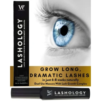 Afbeelding van Lashology Wimpergroeimascara in zwart, wimperserum een mascara voor dikkere, sterkere, volumineuze en langere wimpers