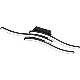 Afbeelding van Reality Route Plafondlamp Mat Zwart 3 lichts