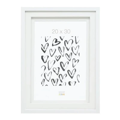 Afbeelding van Deknudt Frames fotolijst S65KK1 P1 wit met passe partout 20x30 cm