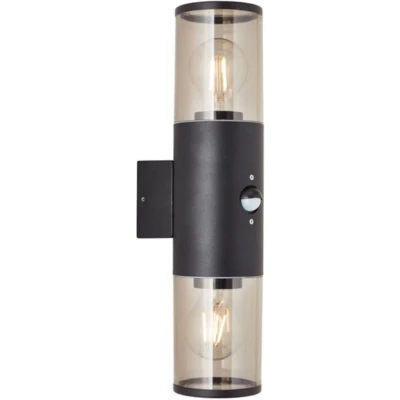 Afbeelding van Brilliant Sergioro 96474/63 Buitenlamp met bewegingsmelder (wand) E27 Zwart (mat)