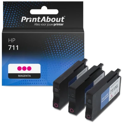 Afbeelding van Huismerk HP 711 (CZ135A) Inktcartridge Magenta Voordeelbundel 3 pack