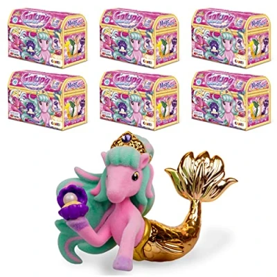 Afbeelding van Craze GALUPY 40676 eenhoorn speelgoed, 6 stuks, figuur, met zeemeerminstaart, om te verzamelen, figuren + schatkist
