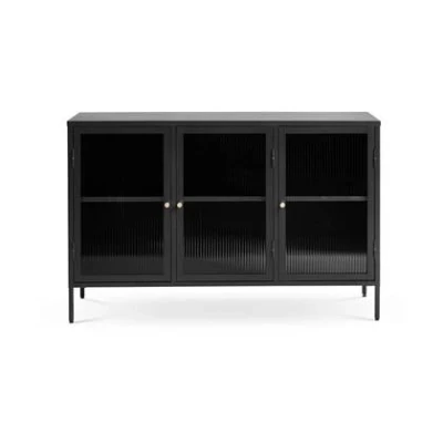 Afbeelding van Olivine Katja metalen sideboard zwart 132 x 40 cm
