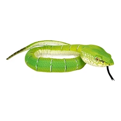 Afbeelding van Wild Repbulic Groefkopadder knuffel groen 137 cm pluche knuffeldier slangen