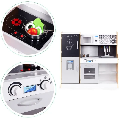 Afbeelding van Speelgoed keuken houten licht en geluid inclusief accessoires