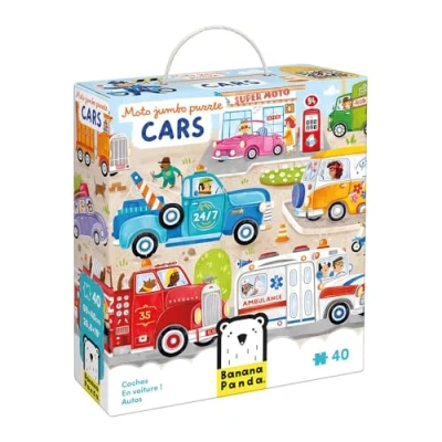 Afbeelding van Banana Panda Moto Jumbo Puzzle Cars 3+