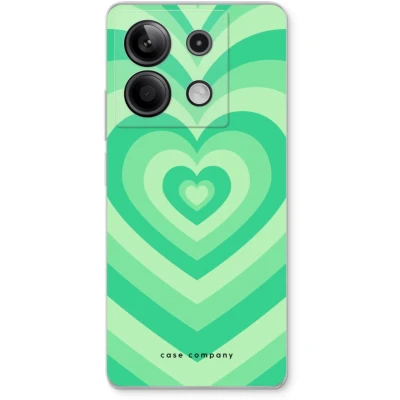 Afbeelding van Case Company® hoesje geschikt voor Xiaomi Redmi Note 13 5G Hart Groen Soft Cover Telefoonhoesje Bescherming aan alle Kanten en Schermrand