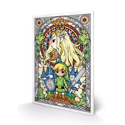 Afbeelding van The Legend Of Zelda Stained Glass Wood Print 20 X 29.5 cm