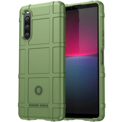 Afbeelding van iMoshion Hoesje Geschikt voor Sony Xperia 10 V Siliconen Rugged Shield Backcover Groen