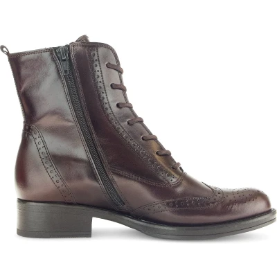Afbeelding van Gabor Elegante Veterboots, Dames, Maat: 40, Braun Leer