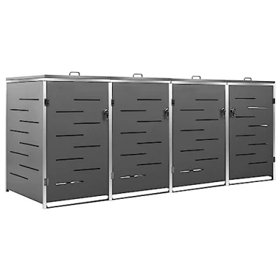 Afbeelding van VidaXL Containerberging vierdubbel 276,5x77,5x112,5 cm roestvrij staal