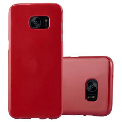 Afbeelding van Cadorabo Hoesje geschikt voor Samsung Galaxy S7 EDGE in JELLY ROOD Beschermhoes gemaakt van flexibel TPU silicone Case Cover