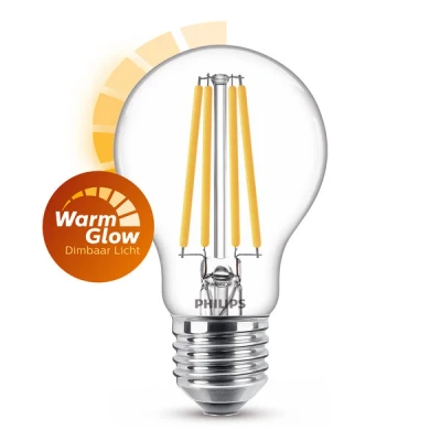 Image de Philips E27 ampoule LED à filament poire WarmGlow dimmable 10.5W (100W)