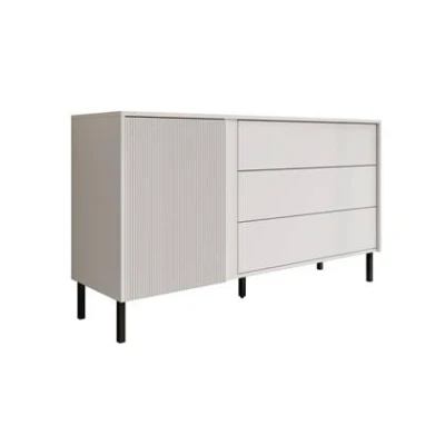 Afbeelding van Meubella Dressoir Margareth Wit 145 cm 3 lades